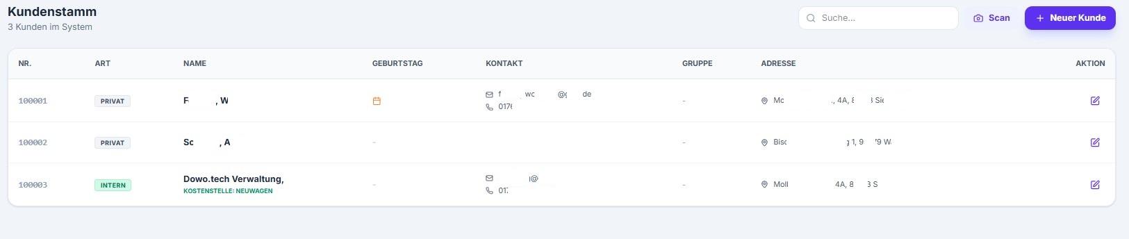 DoWo.tech customer records